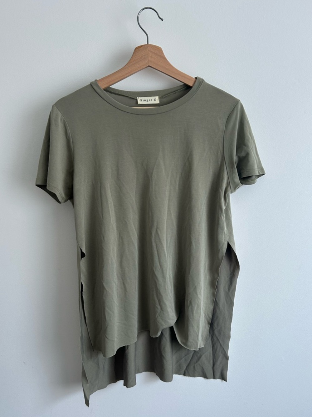 Ginger G Olive Layered Short Sleeve Tee